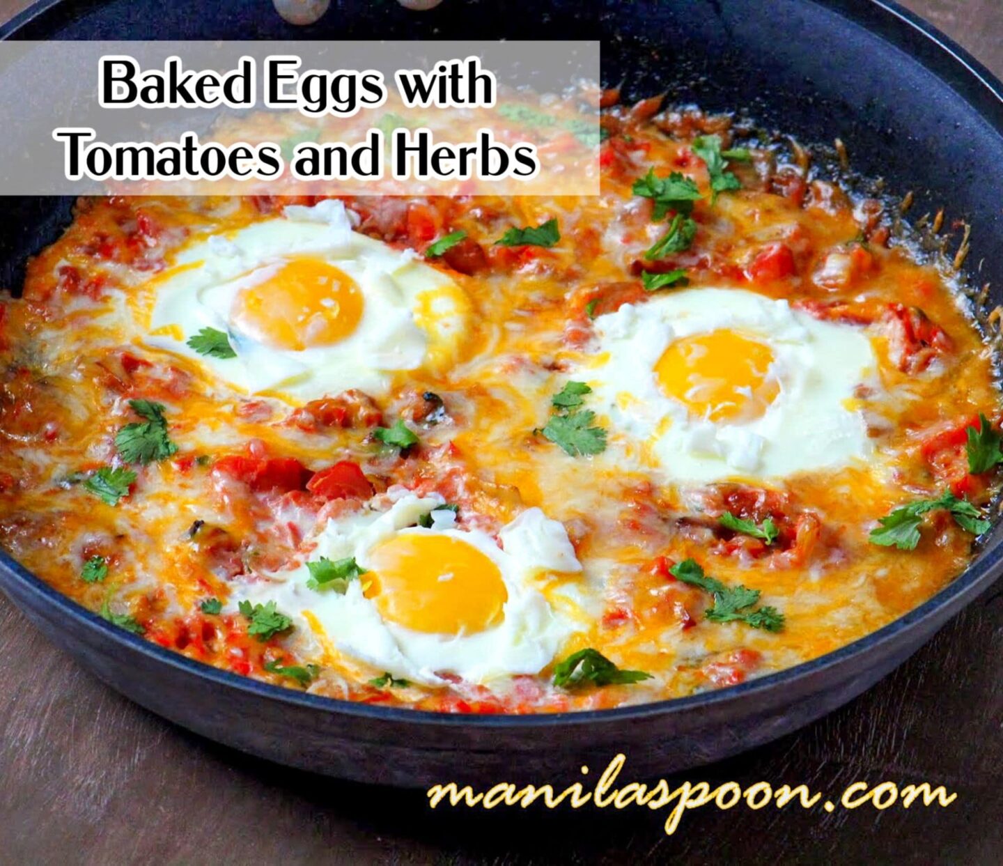 Baked Eggs with Herbs and Tomatoes Manila Spoon