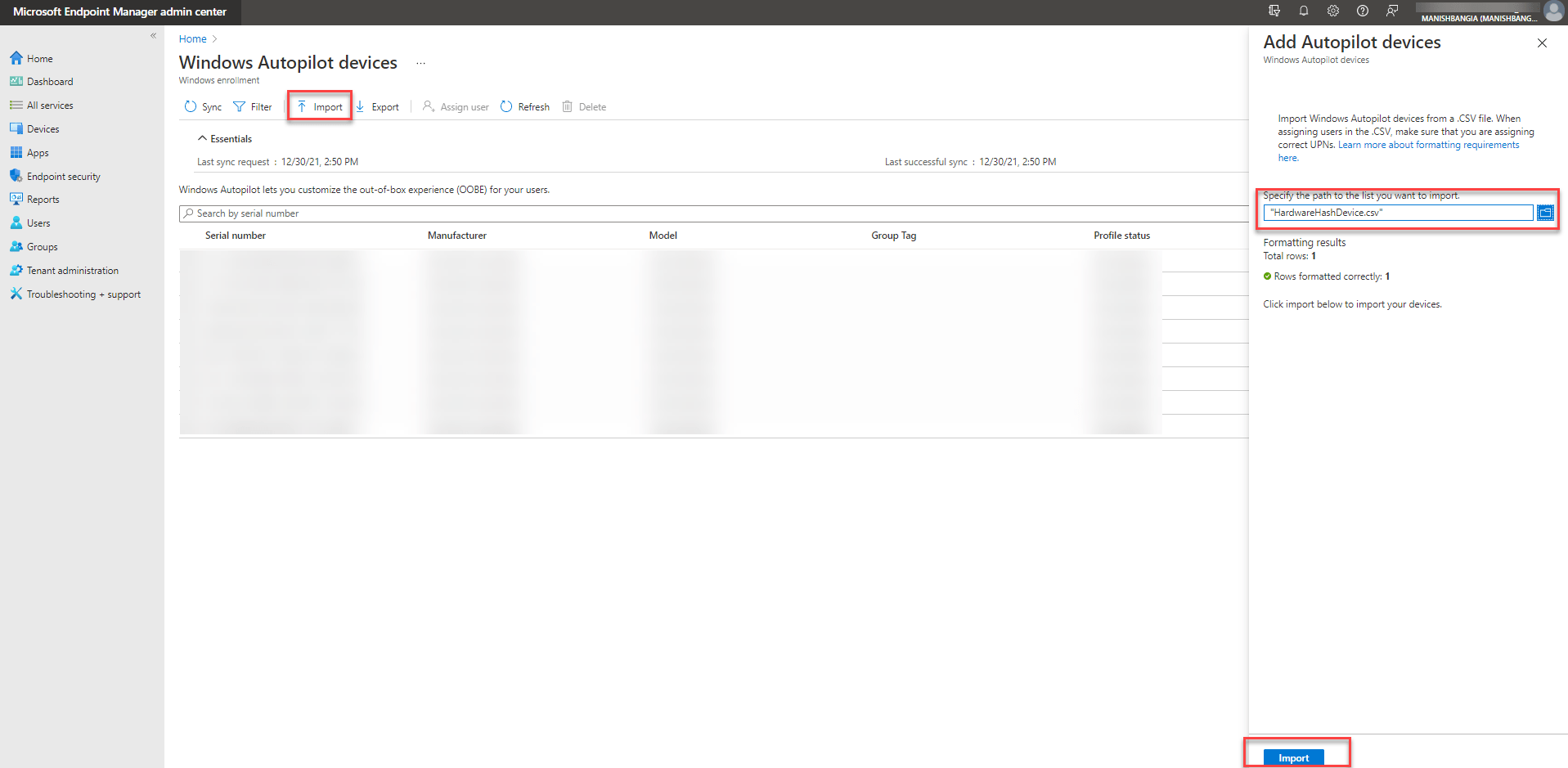 Import Windows AutoPilot devices to Intune using PowerShell