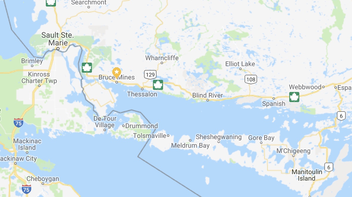 Bruce Mines Ontario Map Coast Guard icebreaking at Bruce Mines Ontario next week The