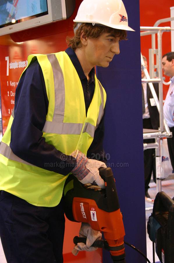 Mannequin man at the Safety & Health Expo 2004 on the Speedy Hire stand