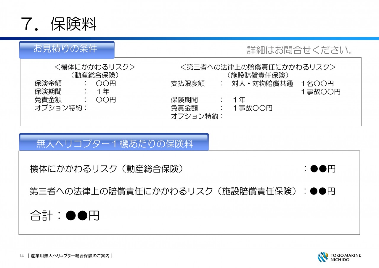 東京海上日動のドローン保険 企画書