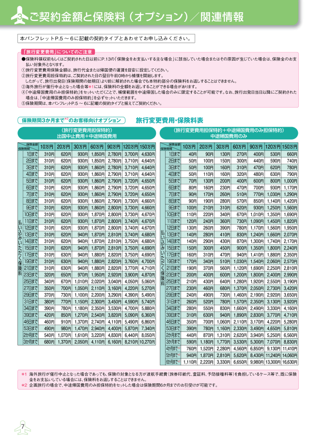 東京海上日動 海外旅行保険 パンフレット