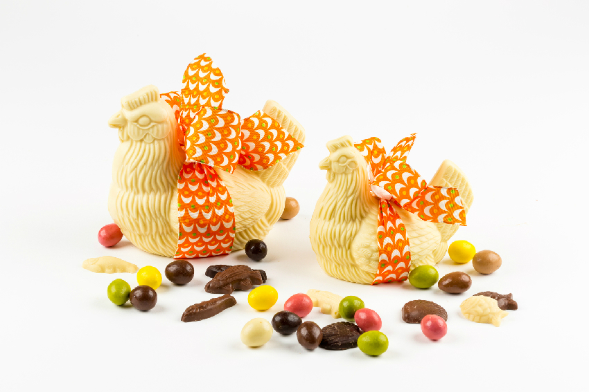 GRANDES POULES DE PÂQUES Chocolat blanc Manon Chocolat
