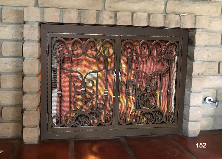 Hand Iron Fireplace Doors FD152 from Mantel Depot in San Diego