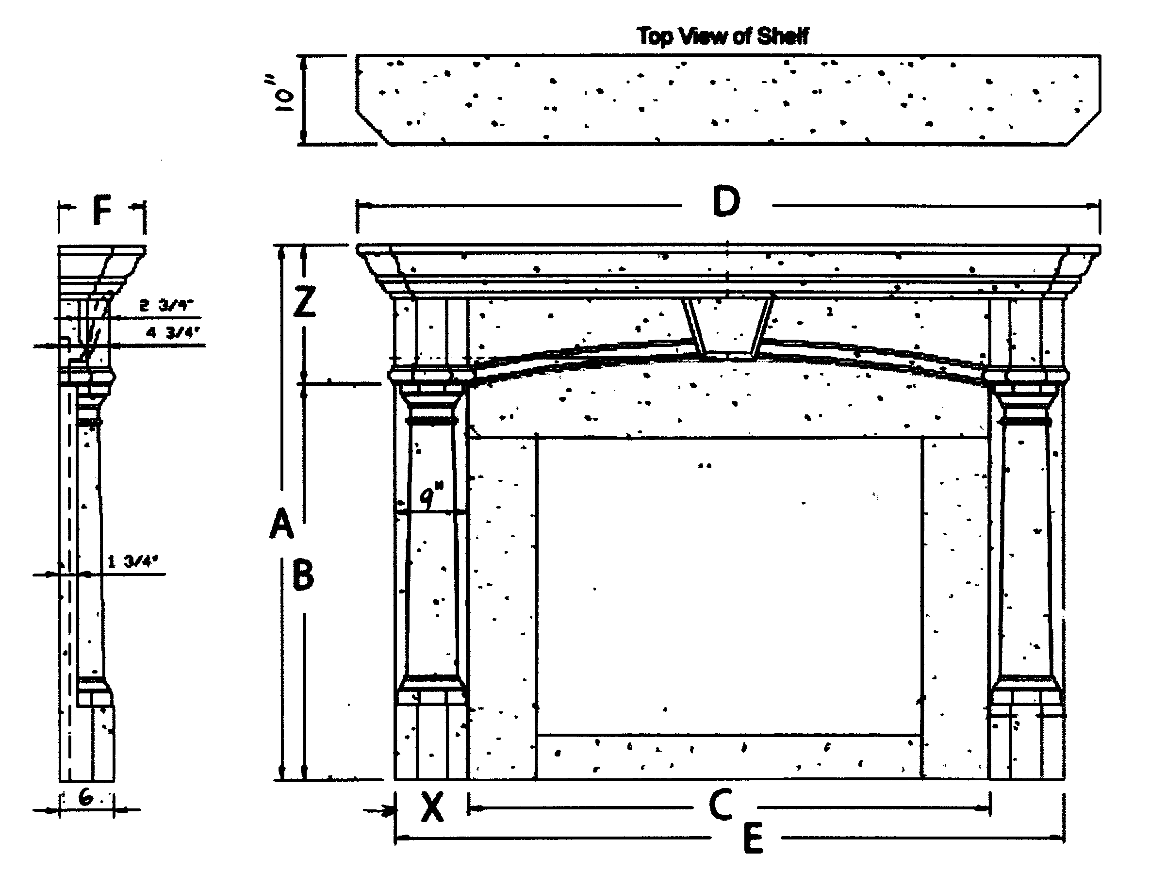 Mantel Depot Fireplace Mantel Model FM023 in San Diego, CA