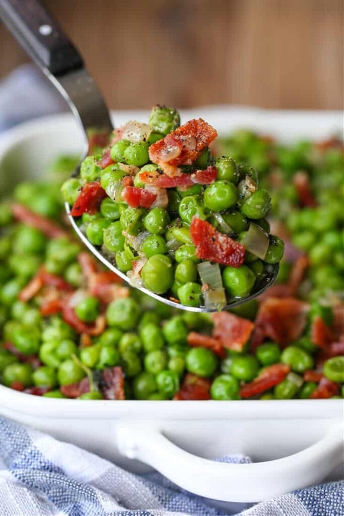 Peas and Bacon Easy Side Dish Recipe Mantitlement