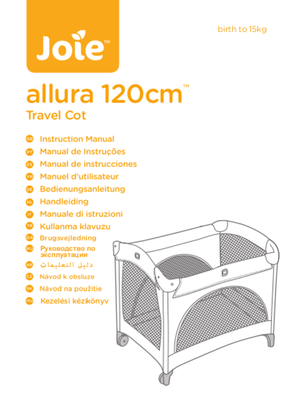 Joie Kubbie Sleep Travel Cot Instruction Manual