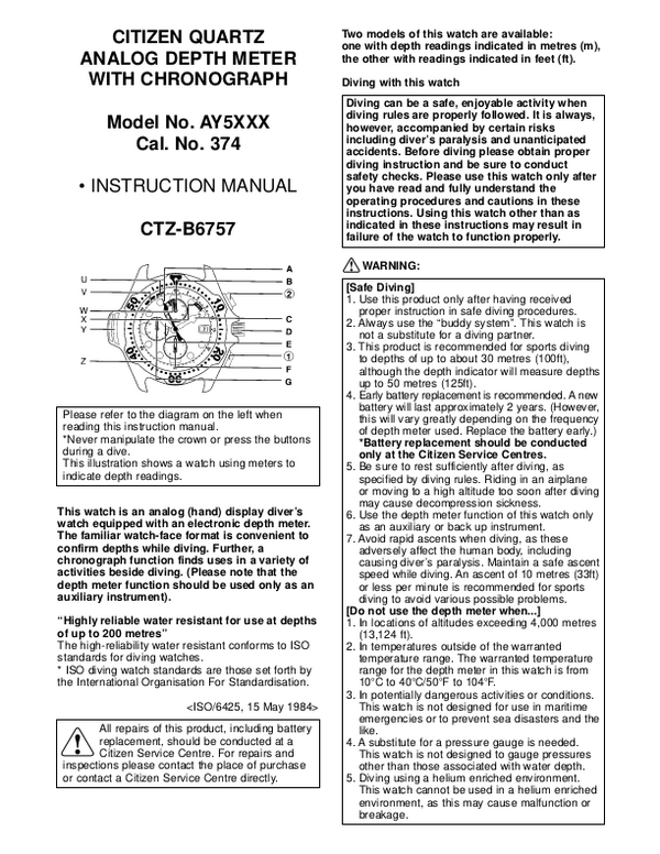 Citizen Eco Drive Manual