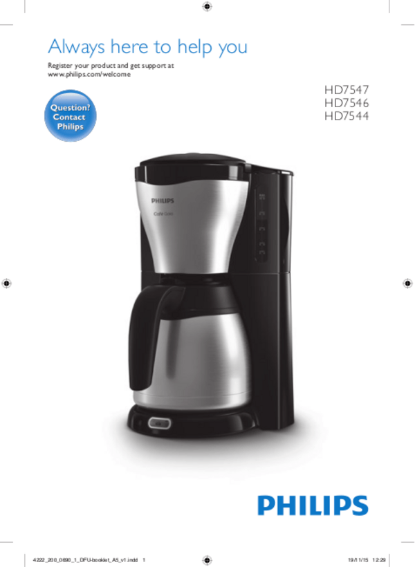 Philips HD7462/20 Drip Coffee Maker Black Techinn