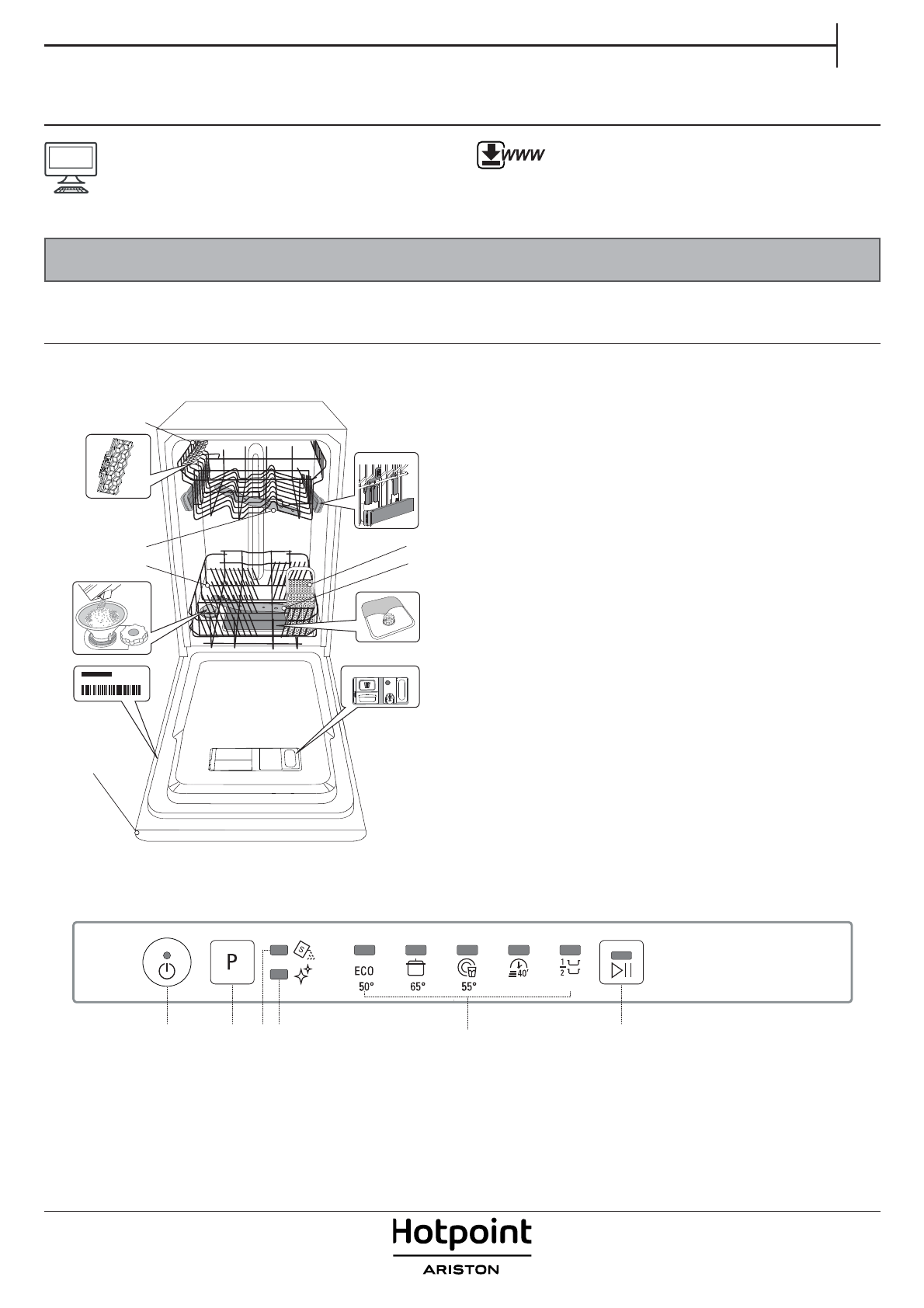 Hotpoint Ariston HSIE 2B19 user manual (English 8 pages)