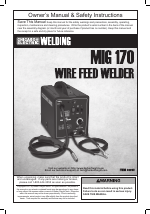 Pdf Download | Chicago Electric Wire Feed Welder MIG 170 User Manual