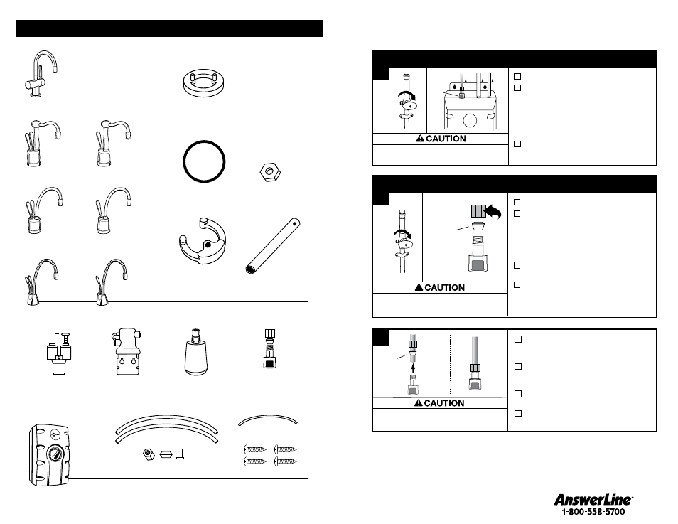 Components in this package, If installing only new tank, If installing