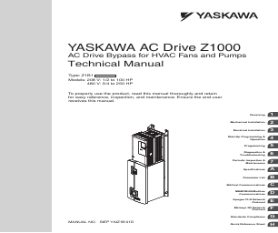 Yaskawa AC Drive Z1000 Bypass Technical Manual manuals