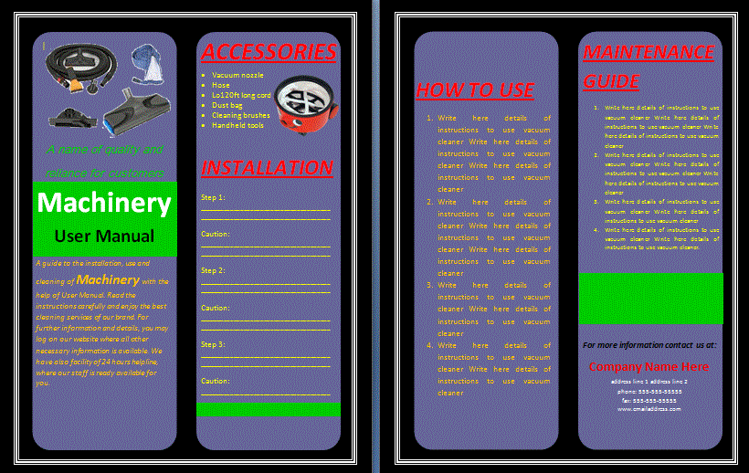 Machine Manual Templates 5+ Free Word, Excel & PDF Formats, Samples