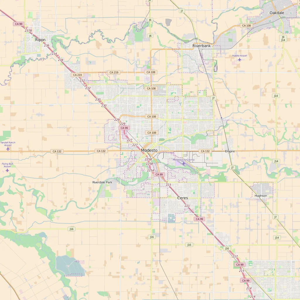 Modesto ZIP Code Map, California, 60 OFF