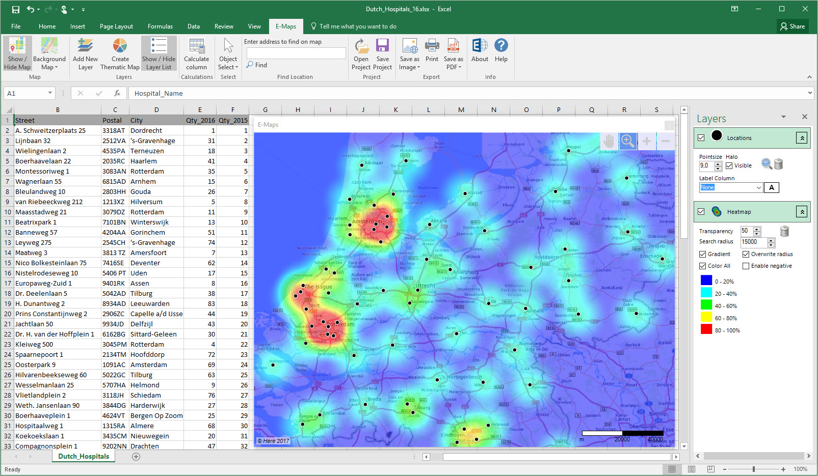 Geografische Kaart Maken Excel EMaps Maak eenvoudig kaarten in Excel Krijg inzicht in uw data