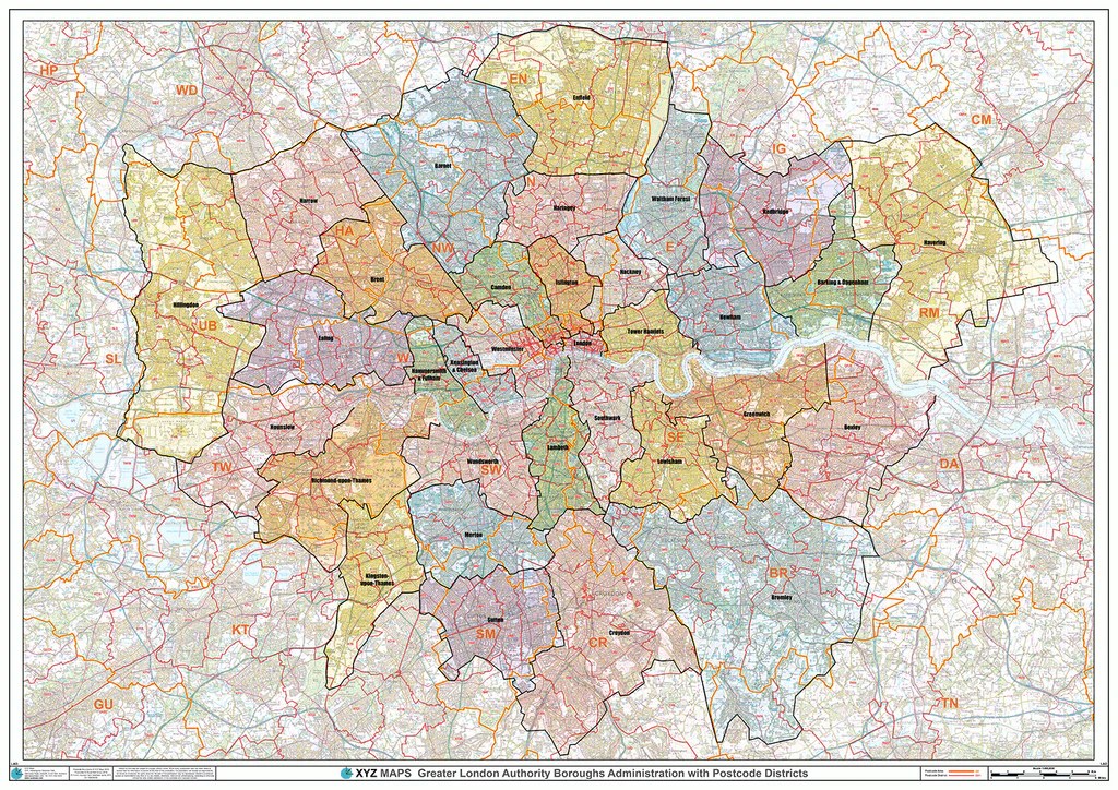 London Postcode Map London Borough Map Map Logic