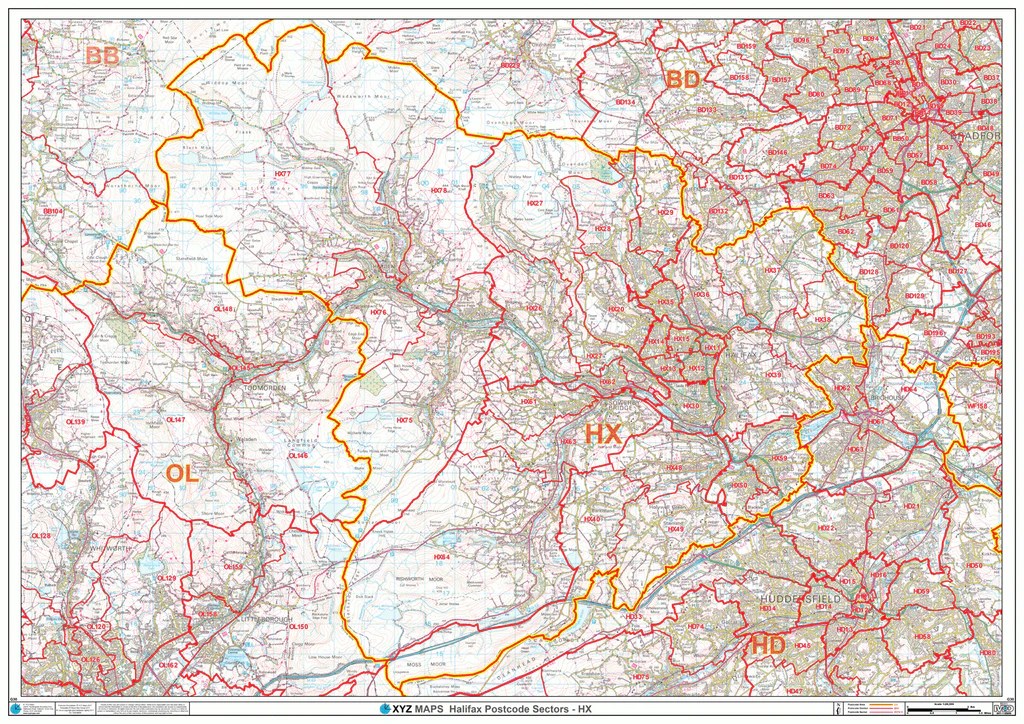 Halifax Postcode Map (HX) Map Logic