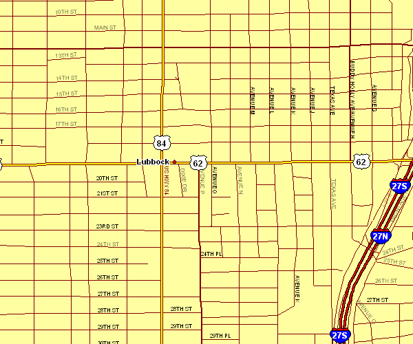 Downtown Map of Lubbock