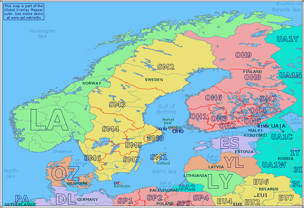 winthrop lora Map of Scandinavia