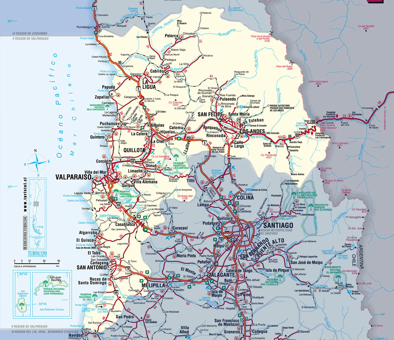 Mapa de Valparaíso Mapa Físico, Geográfico, Político, turístico y