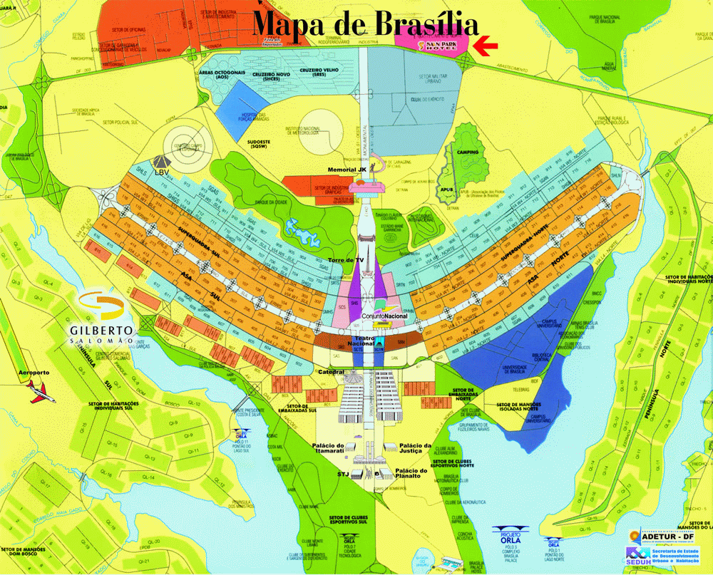 Mapa de Brasilia Mapa Físico, Geográfico, Político, turístico y Temático.