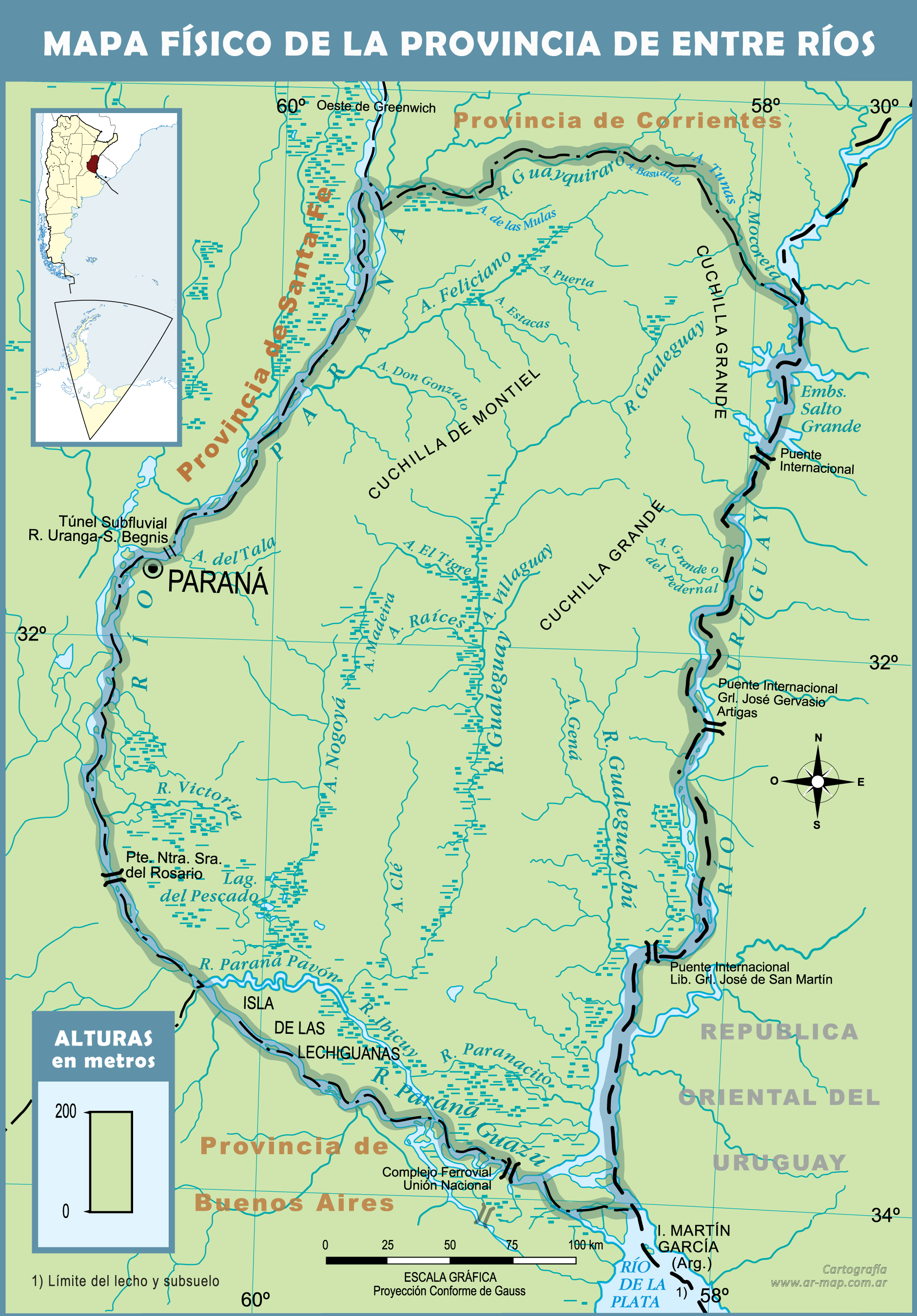 Mapa de Entre Rios Mapa Físico, Geográfico, Político, turístico y