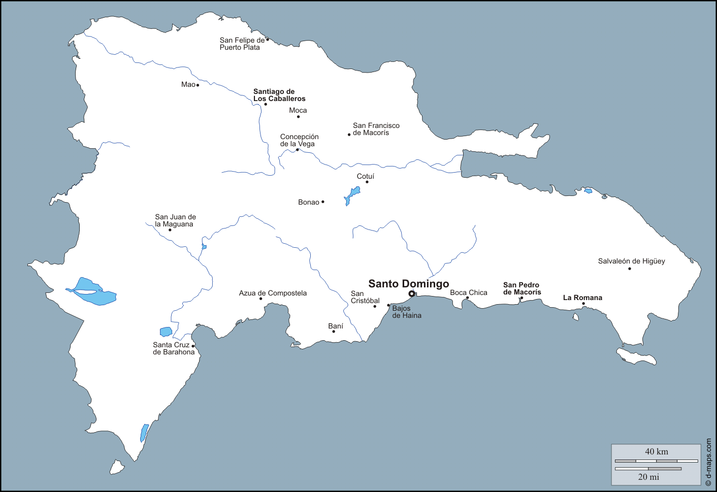 Mapa de la República Dominicana Mapa Físico, Geográfico, Político