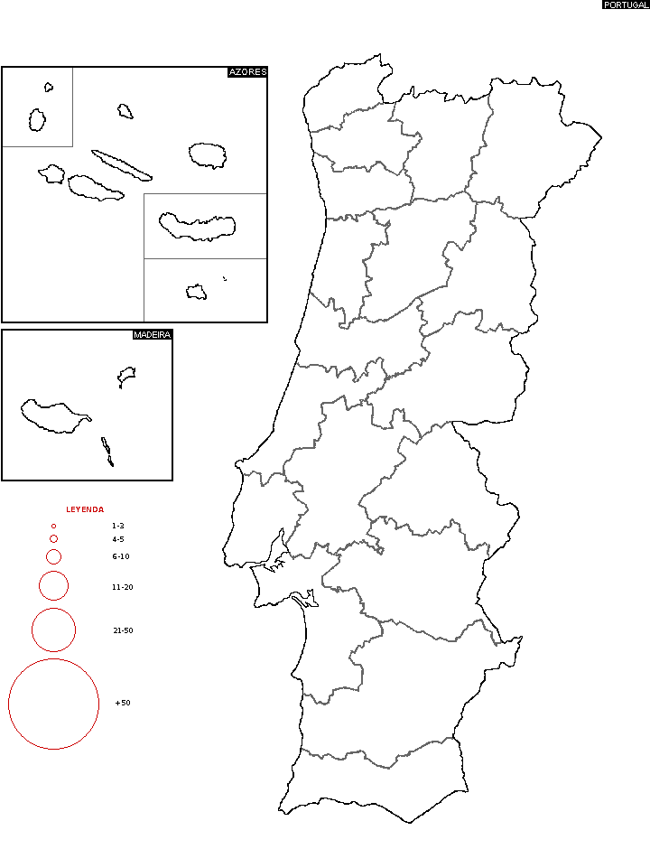 Difusión apellido Portugal mapa de apellidos