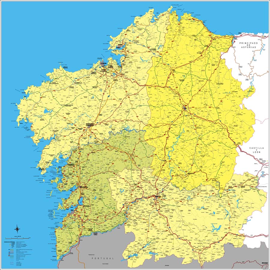 Galicia Spanje Kaarten Mapa Galicia Provincias Mapa