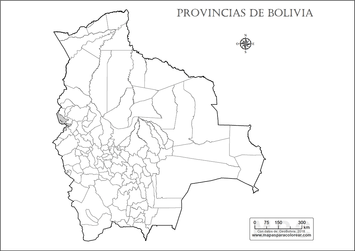 Mapas de Bolivia para colorear