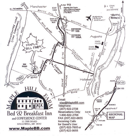 Map & Directions Augusta Maine Bed and Breakfast Lodging Augusta