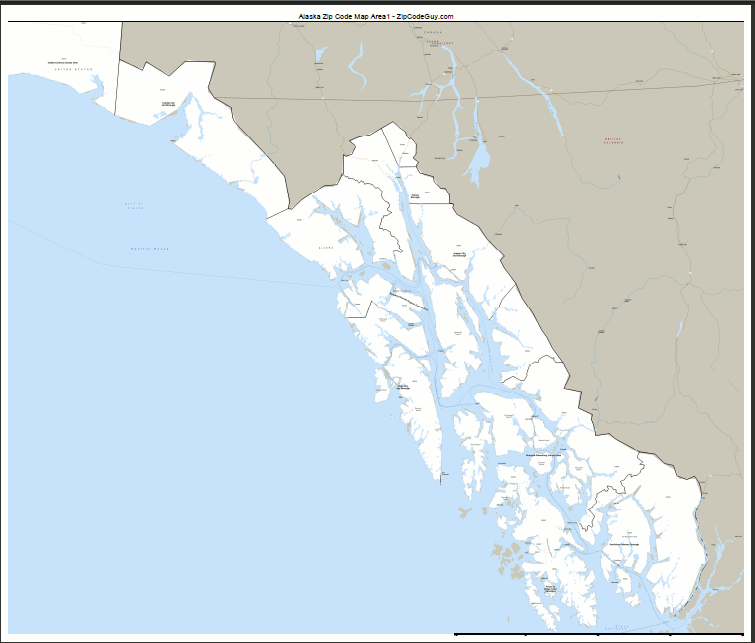 Alaska Zip Code Map alaska • mappery
