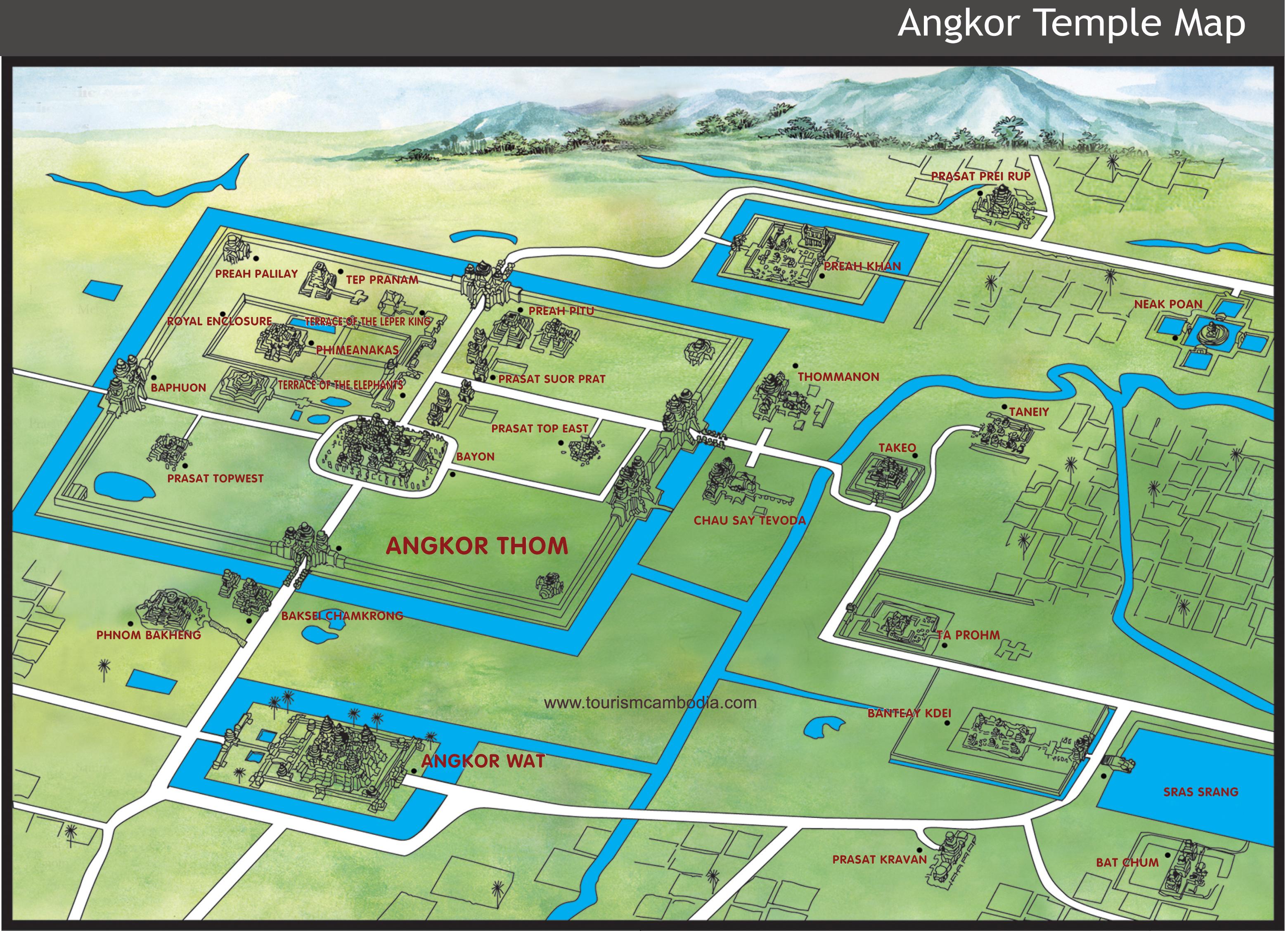Angkor Temple Map siem riep • mappery