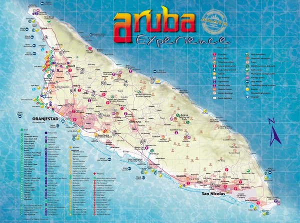 Map Of Aruba Hotels Aruba Tourist Map - Aruba • Mappery