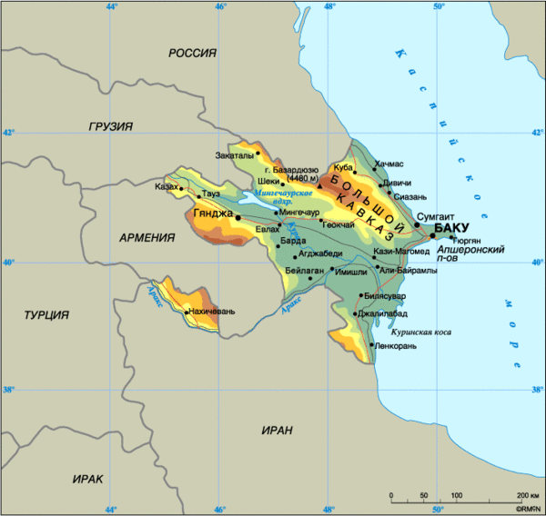Azerbaijan is a former soviet republic in the caucasus and variously considered part of europe or asia. Aserbaidschan Karte Tierwelt