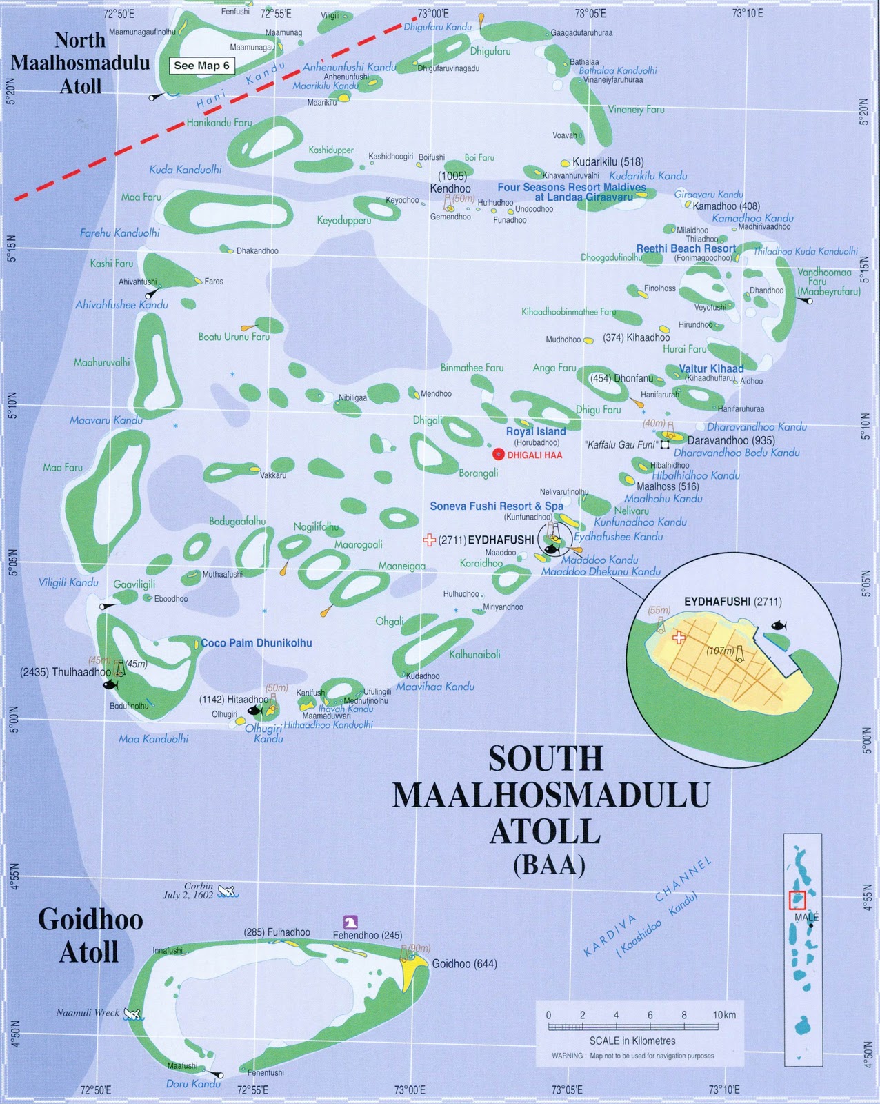 Baa atoll Map goidhoo atol • mappery