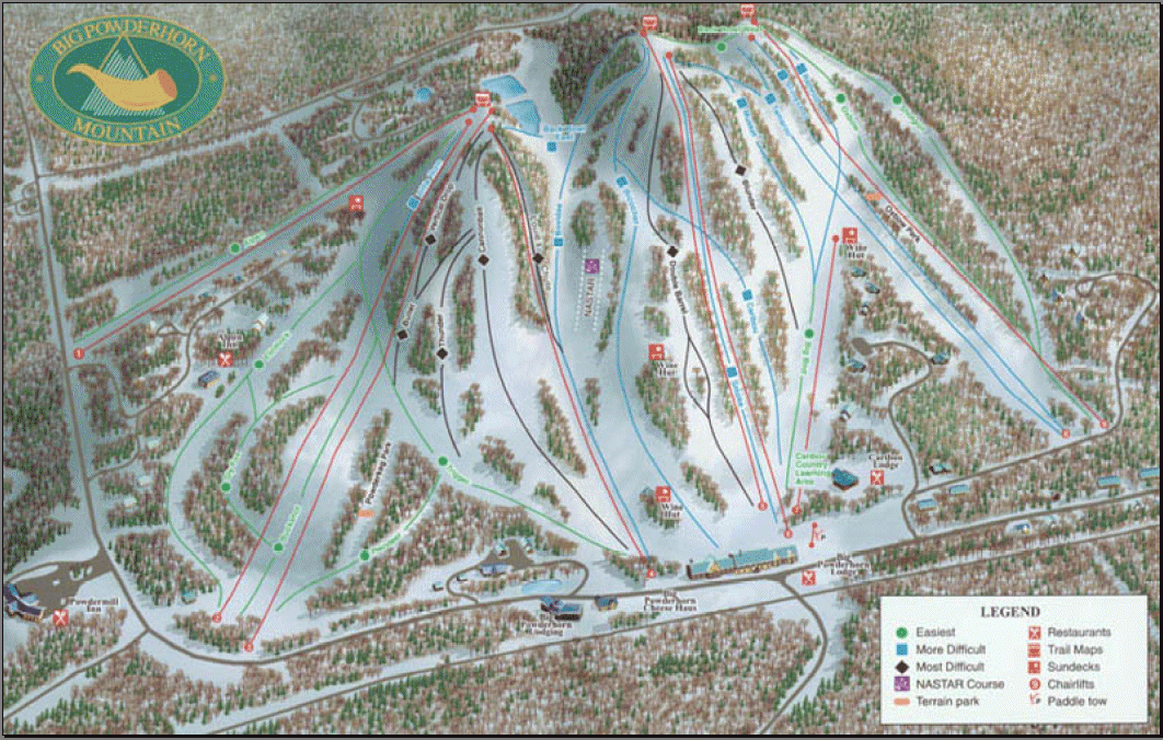 Big Powderhorn Mountain Map N11375 Powderhorn Road Bessemer MI 49911