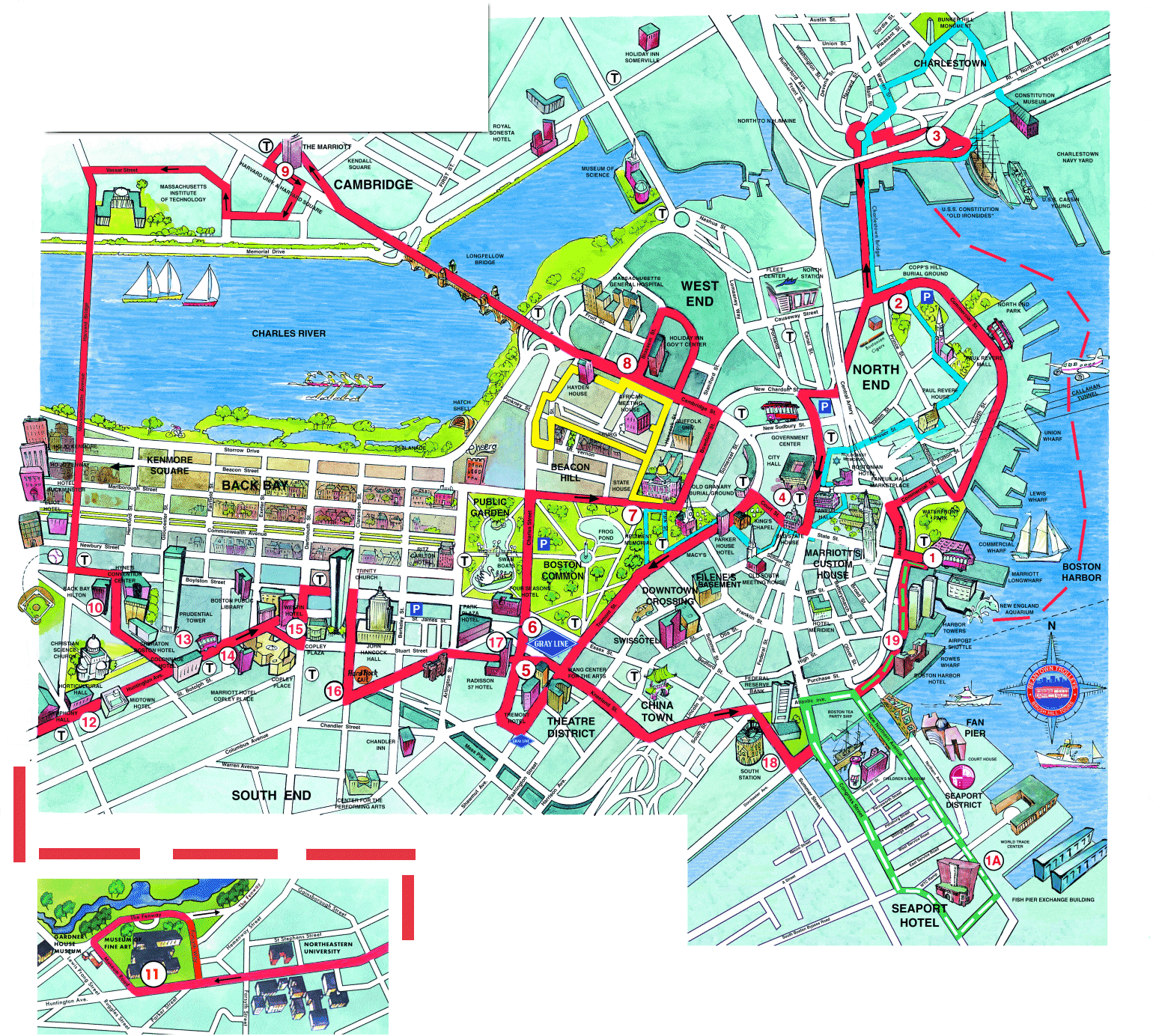 Boston Printable Tourist Map Sygic Travel