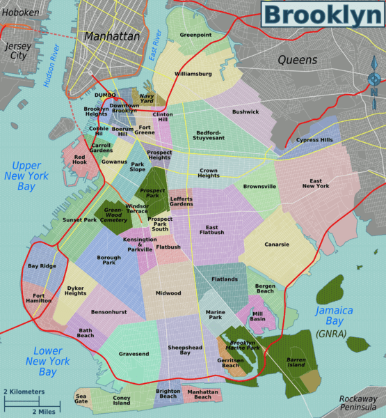 Brooklyn Neighborhoods Map brooklyn • mappery