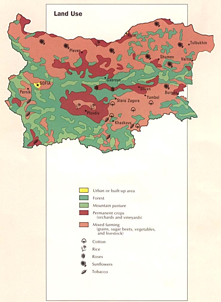 Bulgaria Land Use Map Bulgaria • mappery