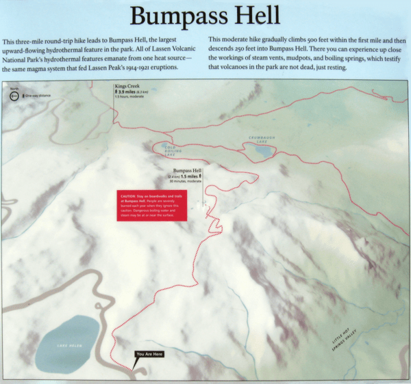 Bumpass Hell Trail Map Lassen National Park California • mappery