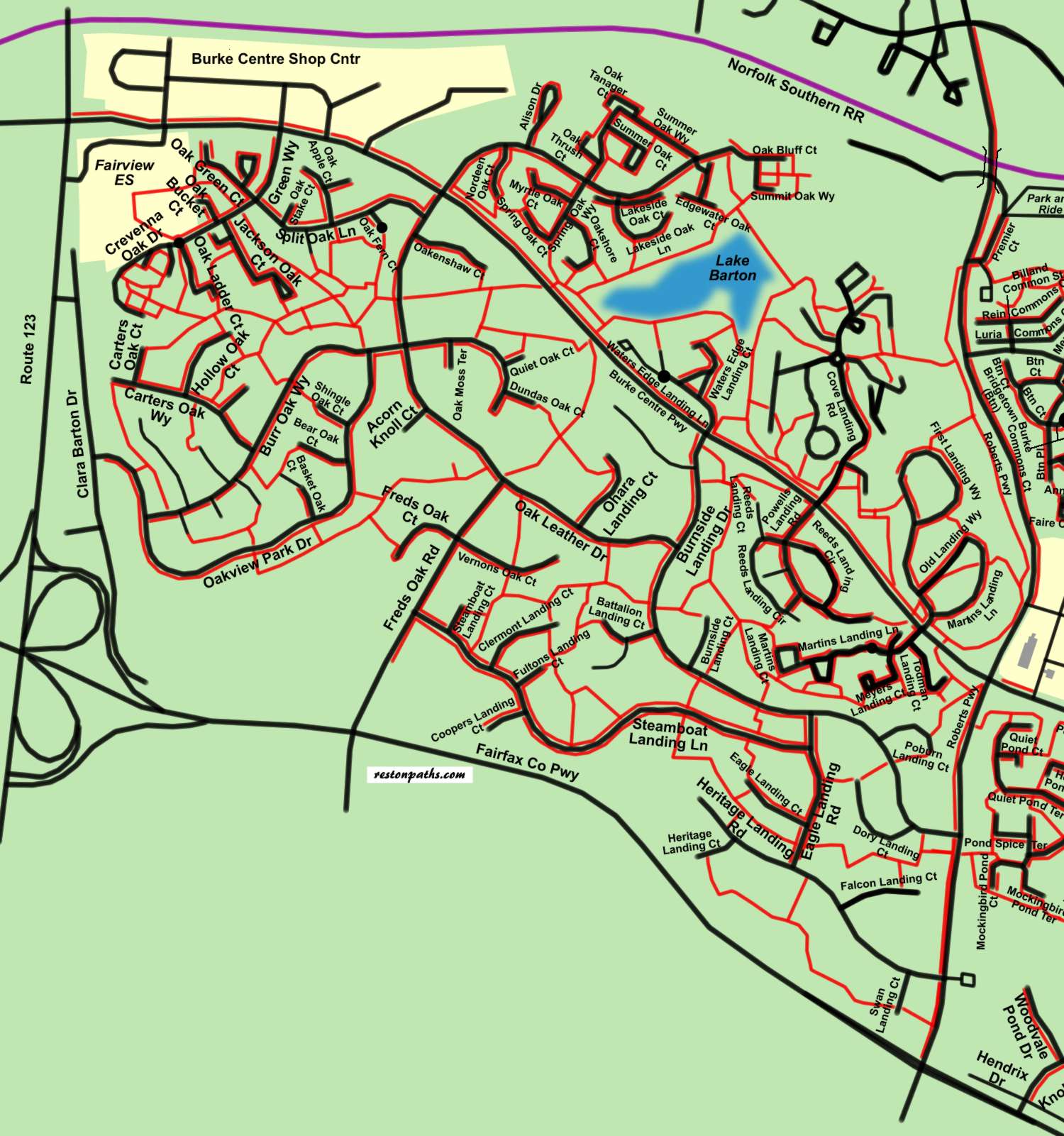 Burke Centre Area Trail Map Burke Center NY • mappery