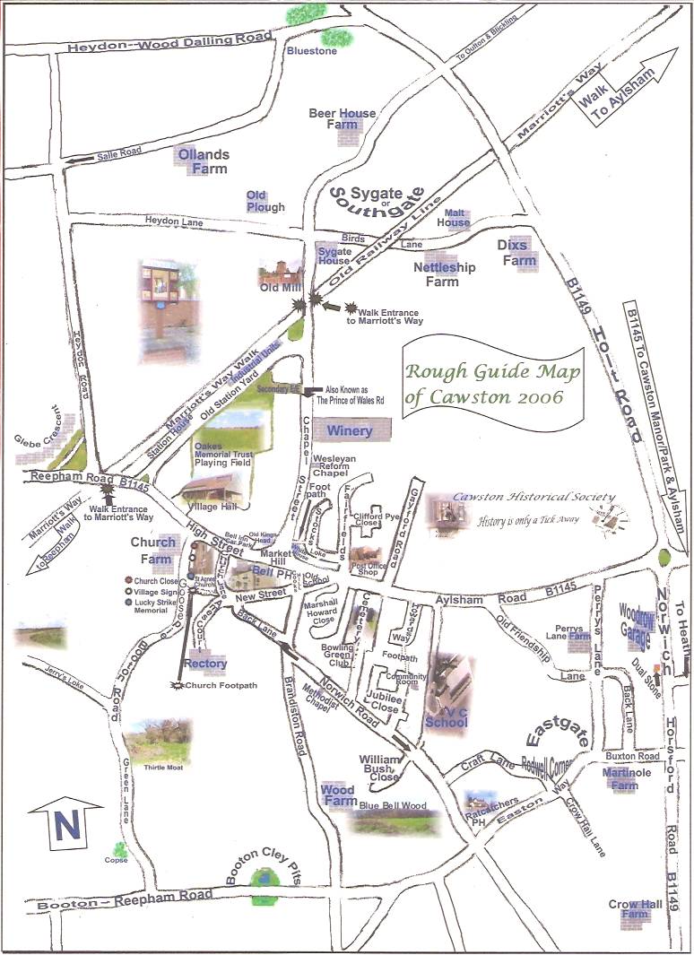 Cawston Norfolk Guide Map Cawston Norfolk UK • mappery