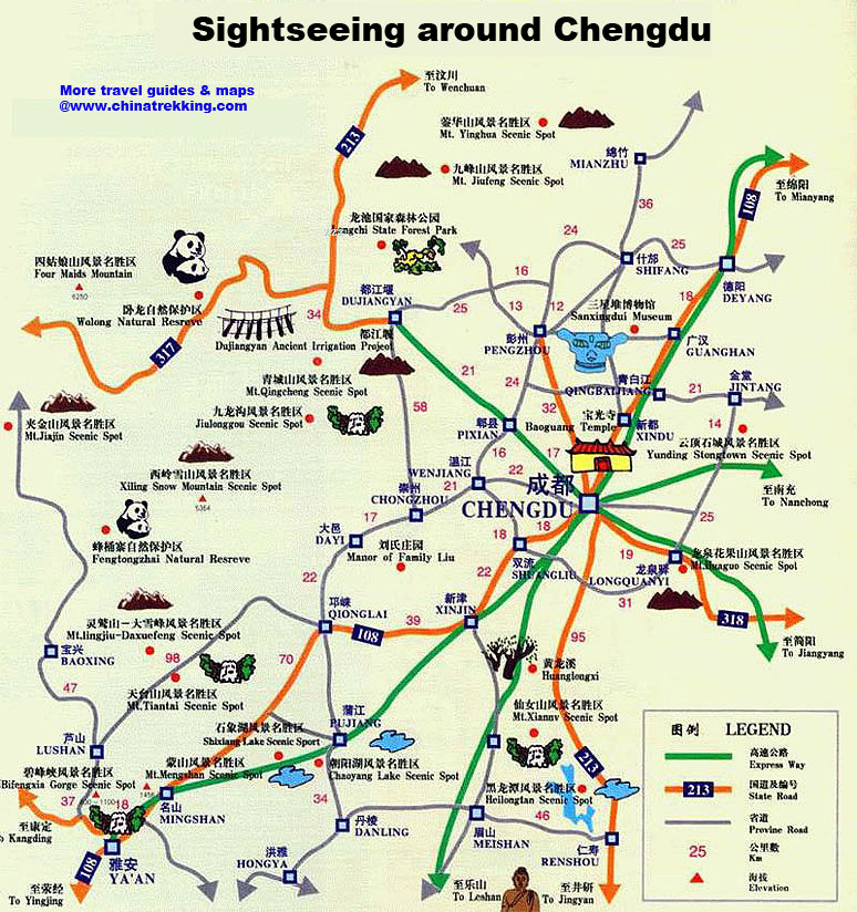 Les Défis De Chengdu Chengdu Tourist Map Chengdu • mappery
