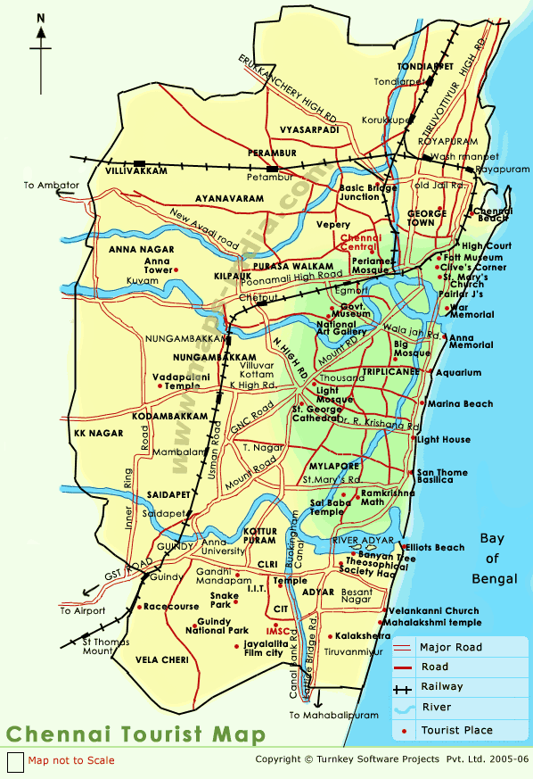 Chennai Tourist Map Chennai • mappery