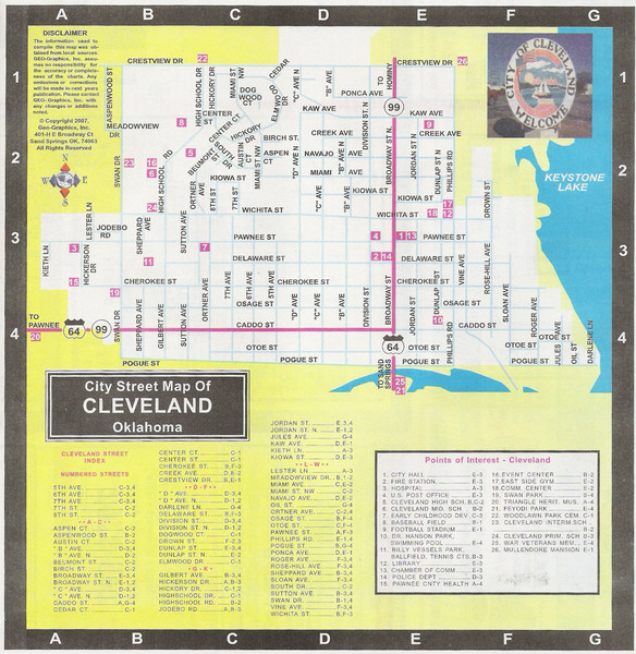 Cleveland Street Map Cleveland OK • mappery