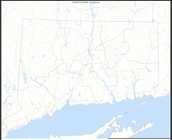 28 Connecticut Zip Codes Map