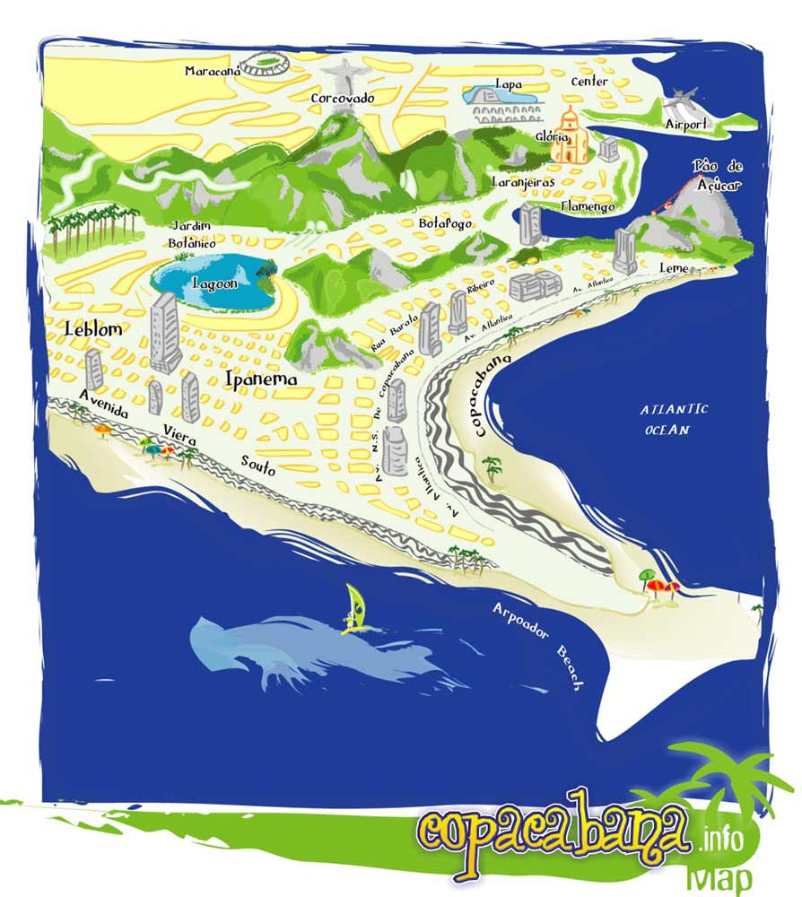 Copacabana Tourist Map Copacabana • mappery