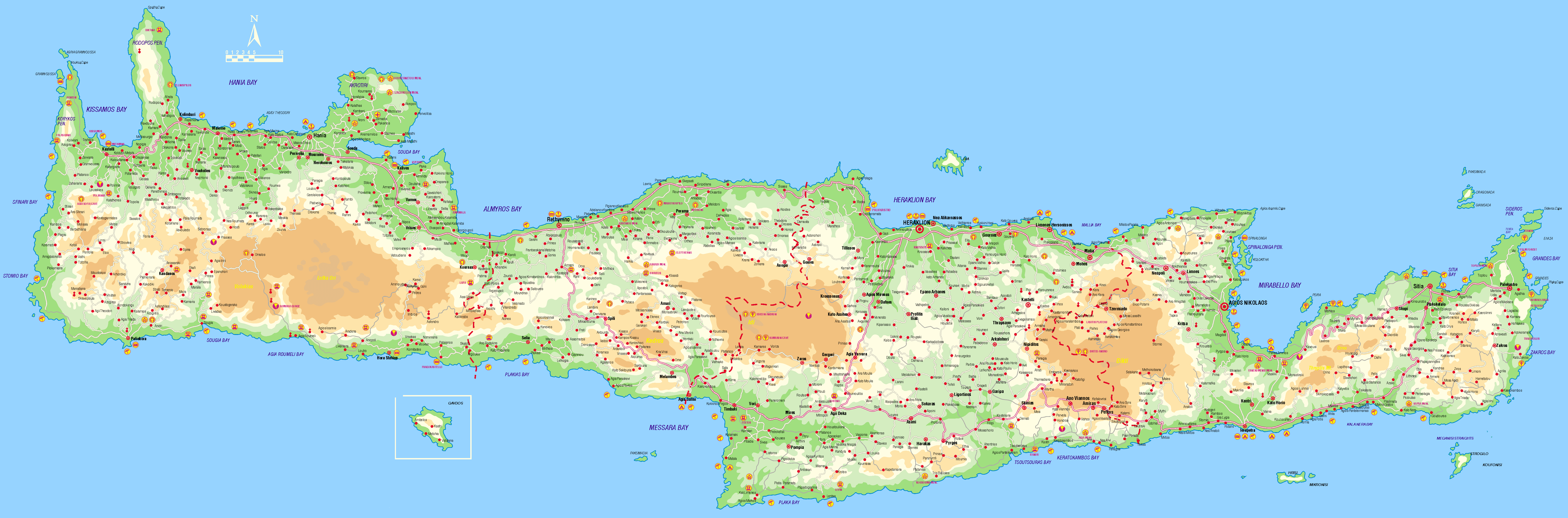 Crete Tourist Map Crete Greece • mappery